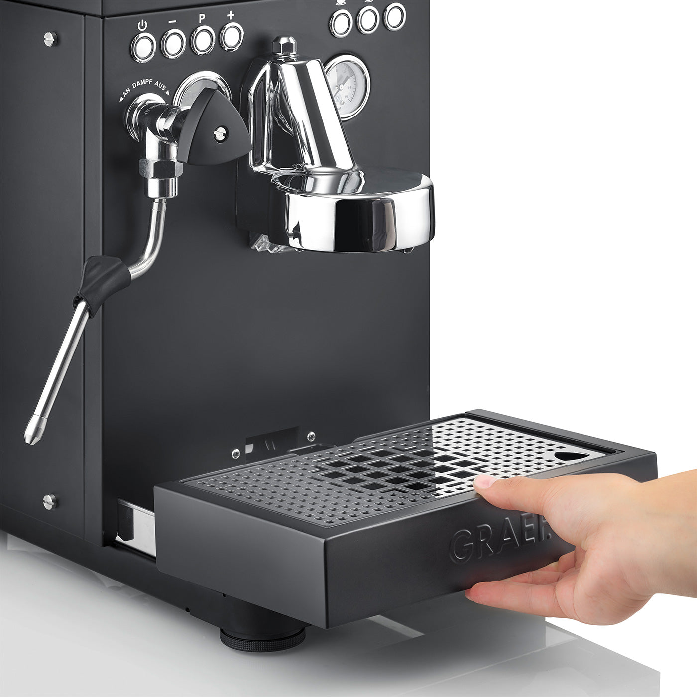 Siebträger-Espressomaschine Batessa, schwarz-matt