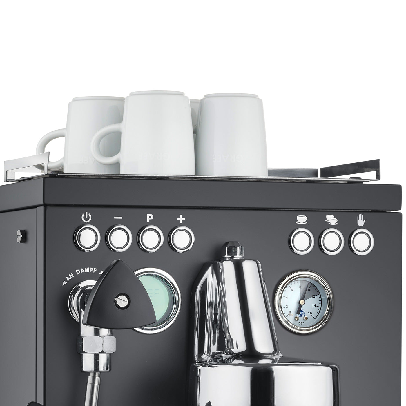 Siebträger-Espressomaschine Batessa, schwarz-matt