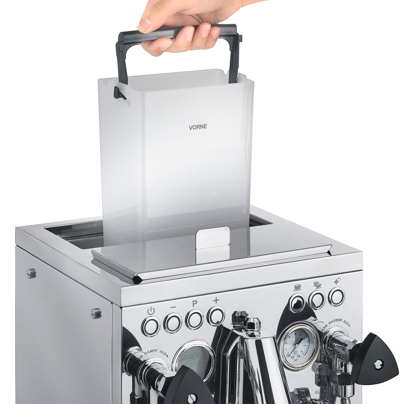Siebträger-Espressomaschine Estessa, Edelstahl