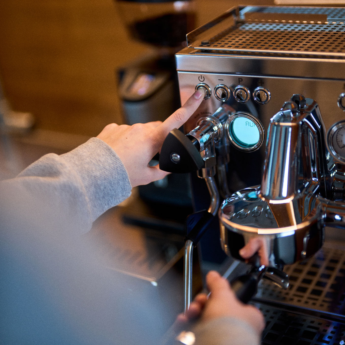Siebträger-Espressomaschine Estessa, Edelstahl