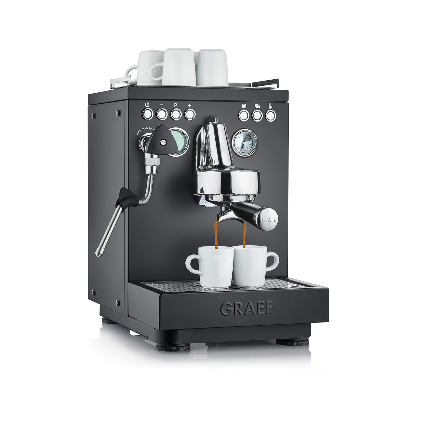 Siebträger-Espressomaschine Batessa, schwarz-matt