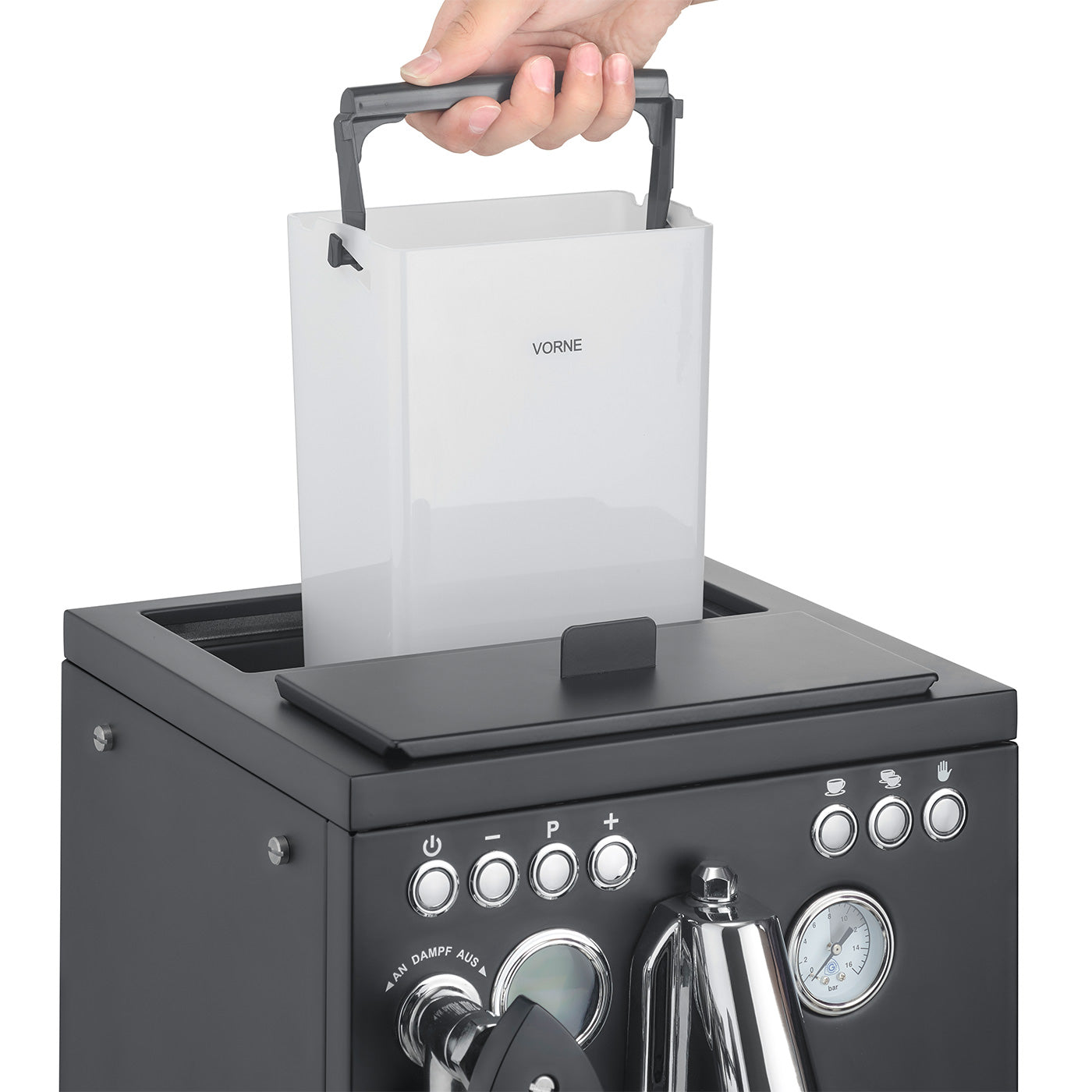 Siebträger-Espressomaschine Batessa, schwarz-matt
