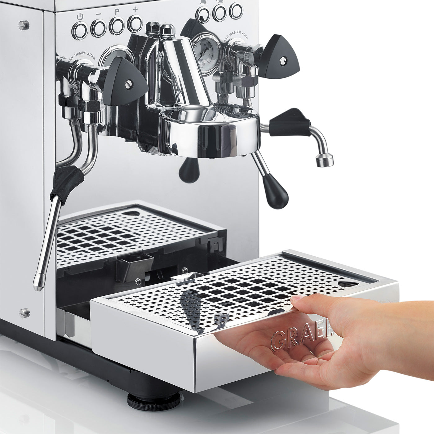 Siebträger-Espressomaschine Estessa, Edelstahl